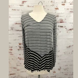 Alice Blue Stitch Fix Swing Top Contrasting Stripe